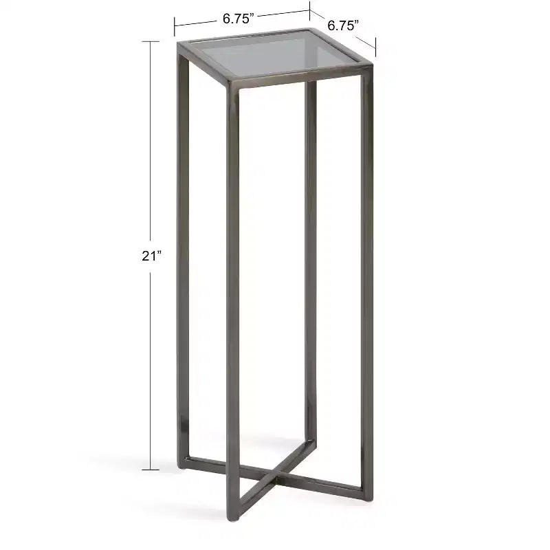 Mesa auxiliar cuadrada de metal