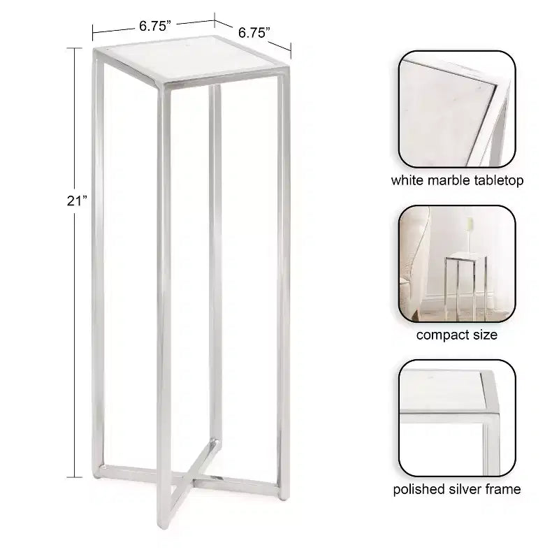 Mesa auxiliar cuadrada de metal
