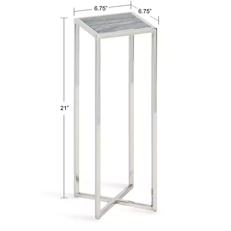Mesa auxiliar cuadrada de metal