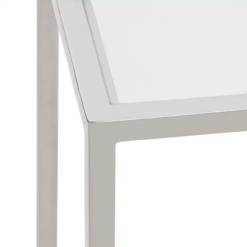 Mesa auxiliar cuadrada de metal