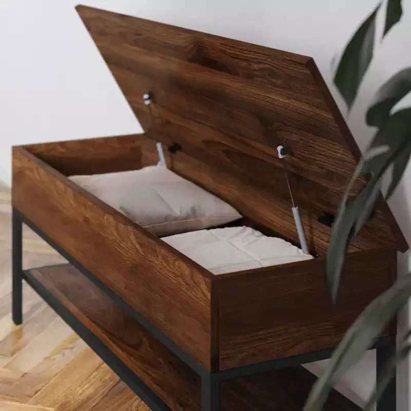 Aufbewahrungsbank im Landhausstil mit unterem Regal, ideal für Eingangsbereich, Hauswirtschaftsraum oder Schlafzimmer